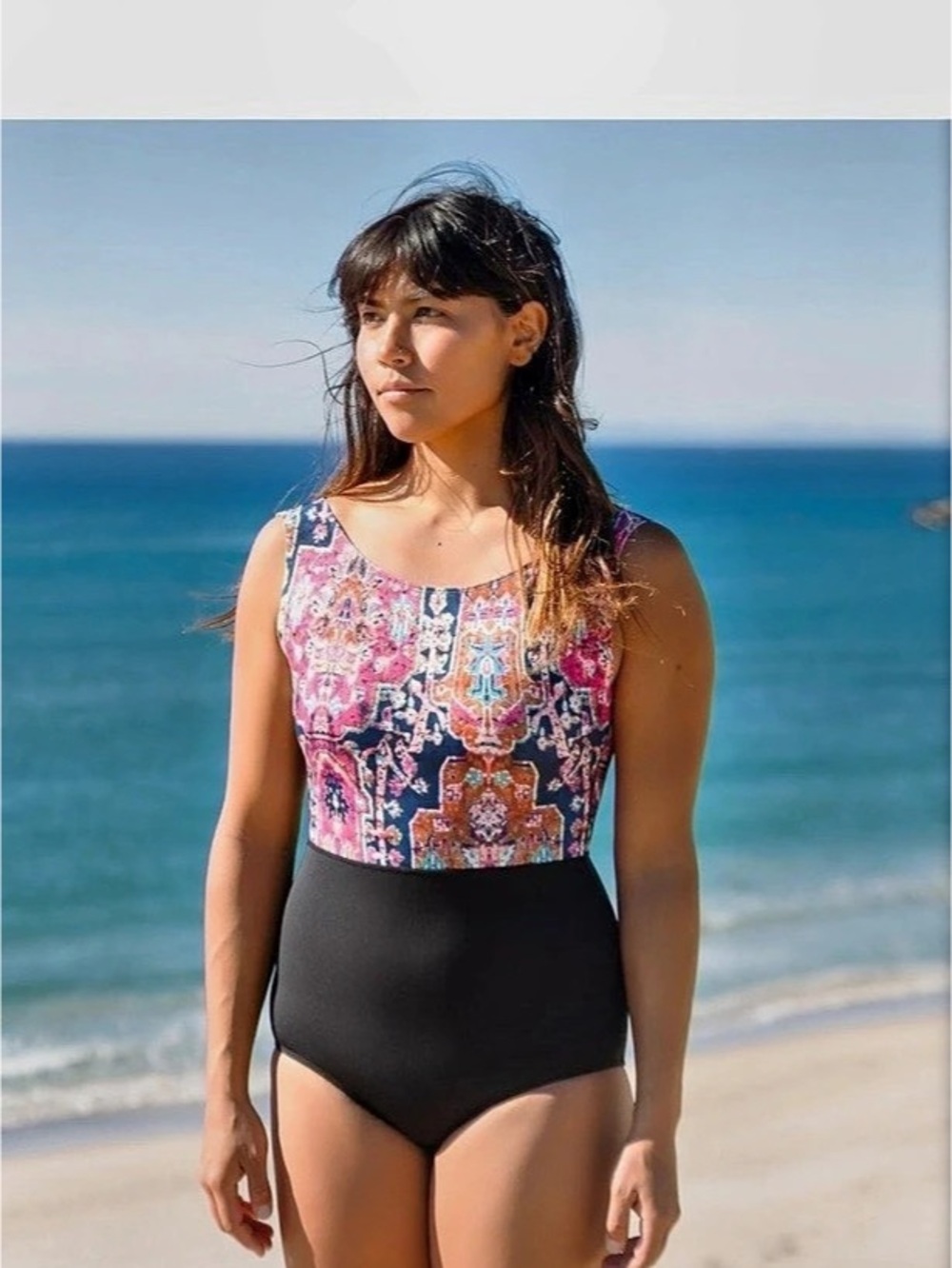 Free People Swimsuit in Black & Pink Like New